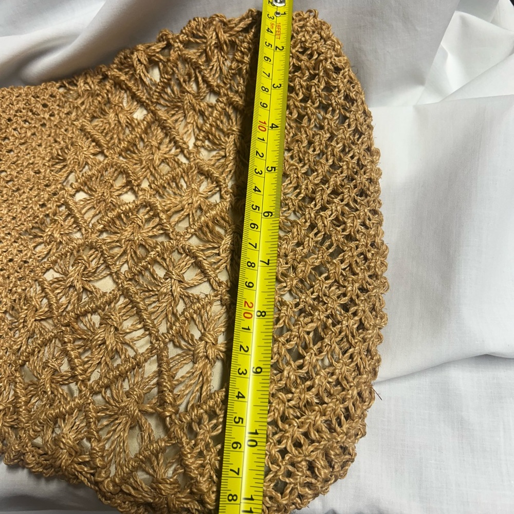 Vintage Macrame Wooden Rectangle Handle Purse 1970s 1980s  Boho - Picture 10 of 11